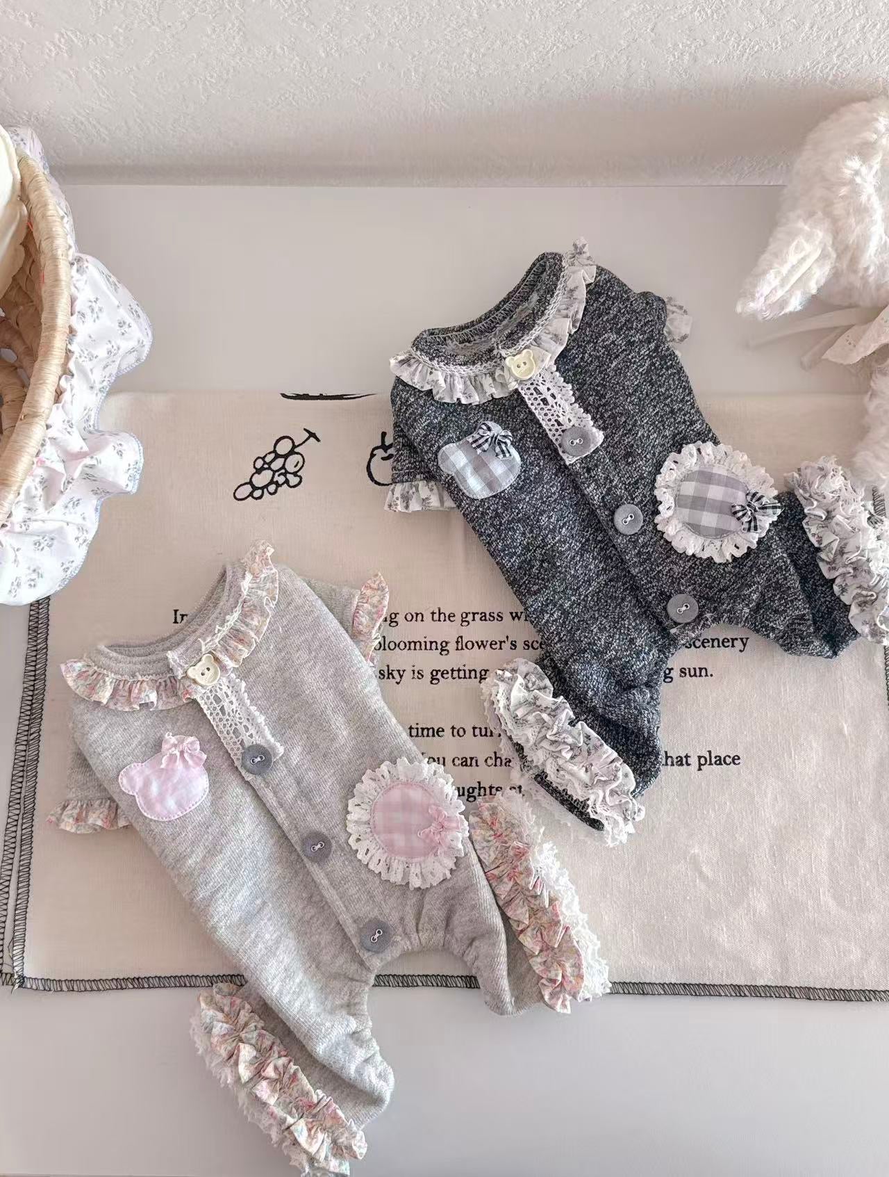 Bear's Grey Diary 4-Legged Romper Set